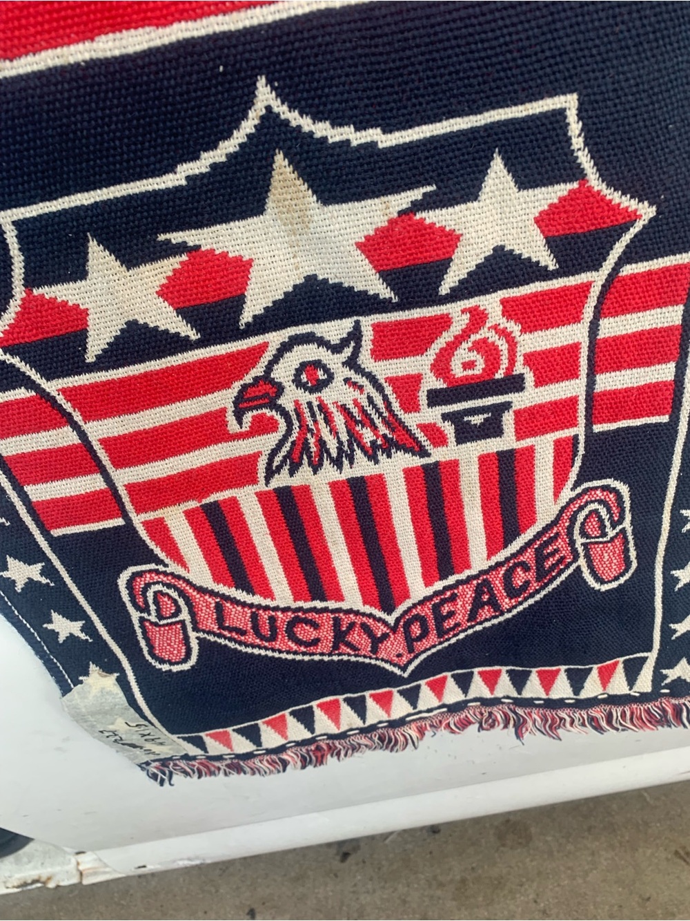 Lucky Peace Red, White & Blue Americana Throw Blanket